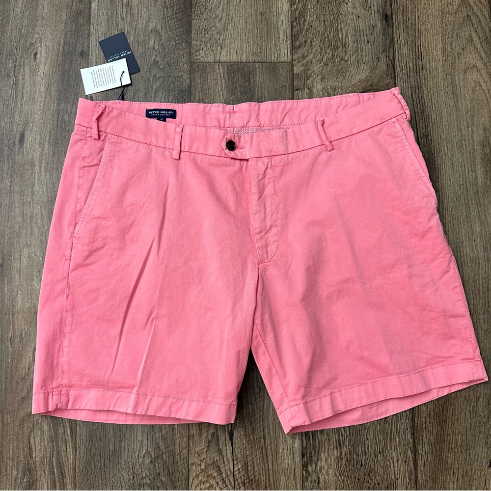 Peter Millar Crown Crafted Chino Cotton Shorts Men's Size 40 Pink